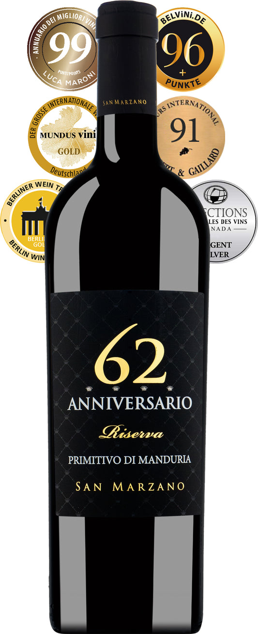 San Marzano 62 Anniversario Primitivo Di Manduria Riserva 2018 | Red Wine | Singapore
